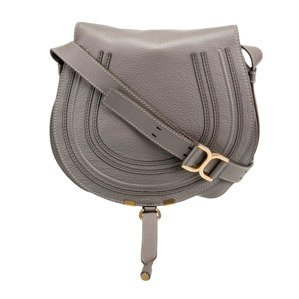 Chloé Marcie leather crossbody bag, dove grey